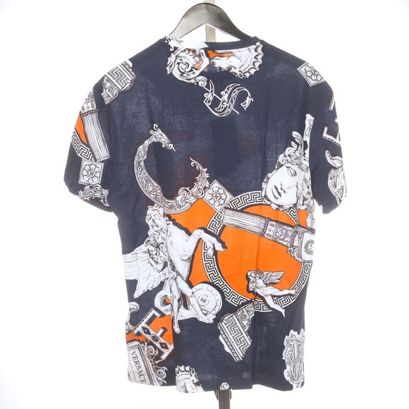 Versace NWT $695 Blue & Orange w/ White Medusa Tee - Picture 2 of 10